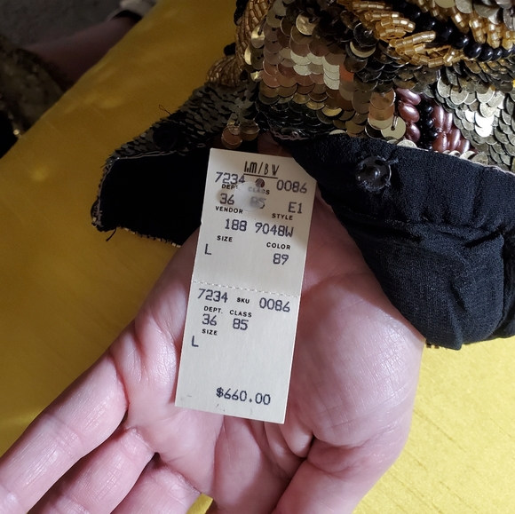 NWT Spectacular Beaded Sequin Gold Dress Gown - Picture 2 of 9